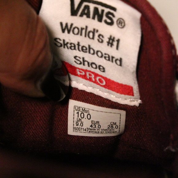 Vans Chima Ferguson Pro Maroon / Deep Red Leather | Men's 10 - Picture 8 of 9